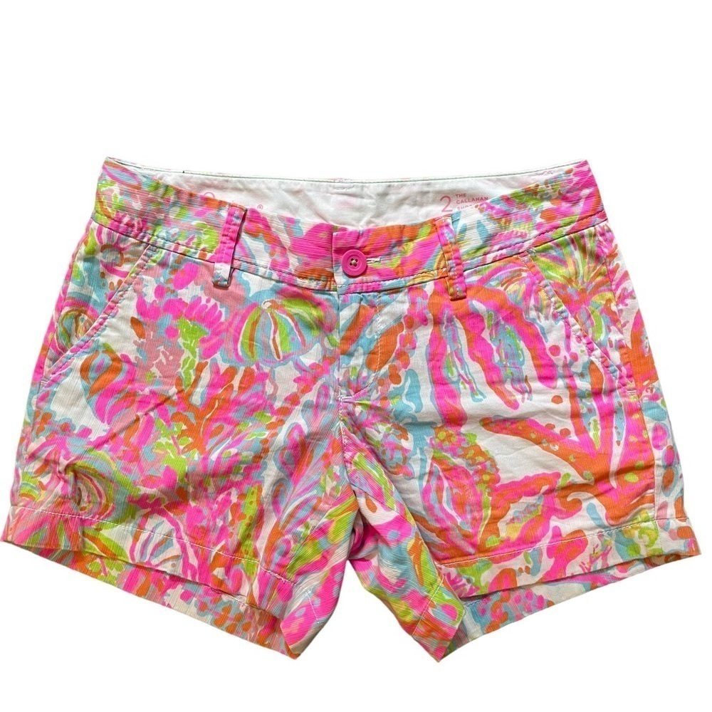 Lilly Pulitzer Callahan Shorts 5" Scuba to Cuba Print Women’s 2